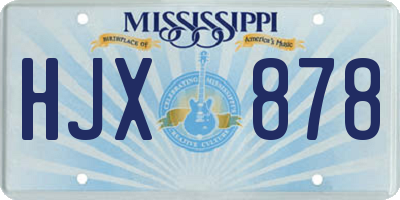 MS license plate HJX878