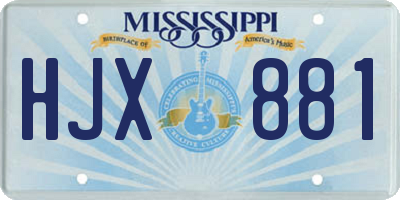 MS license plate HJX881