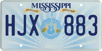 MS license plate HJX883