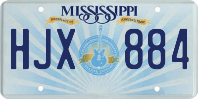 MS license plate HJX884