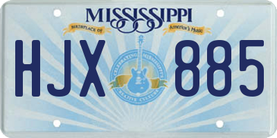 MS license plate HJX885
