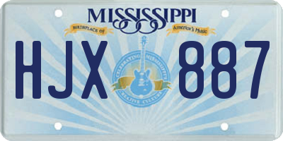 MS license plate HJX887