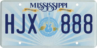 MS license plate HJX888