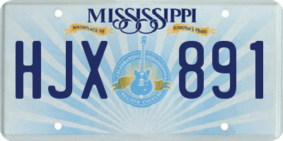 MS license plate HJX891
