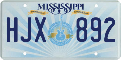 MS license plate HJX892