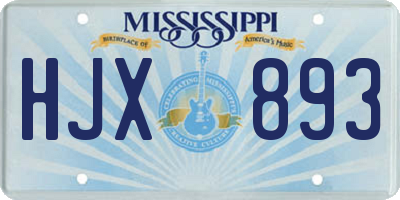 MS license plate HJX893