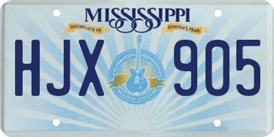 MS license plate HJX905