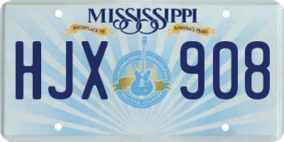MS license plate HJX908