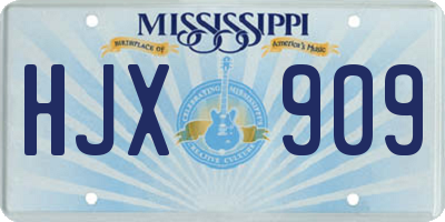 MS license plate HJX909