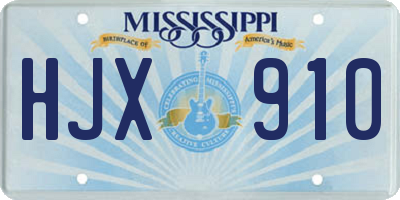 MS license plate HJX910