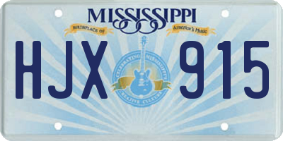MS license plate HJX915