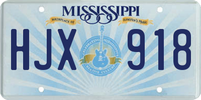 MS license plate HJX918