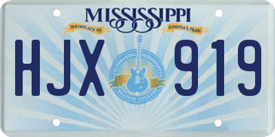 MS license plate HJX919