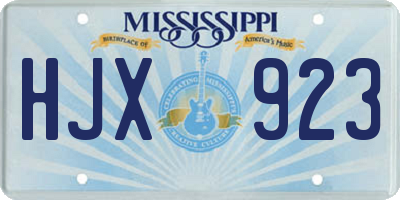 MS license plate HJX923