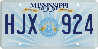 MS license plate HJX924