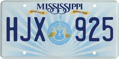 MS license plate HJX925