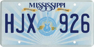 MS license plate HJX926