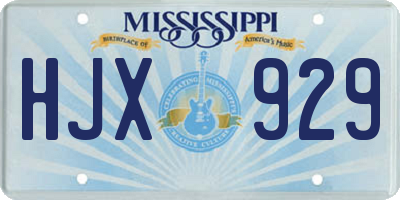 MS license plate HJX929