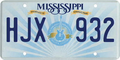 MS license plate HJX932