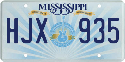 MS license plate HJX935