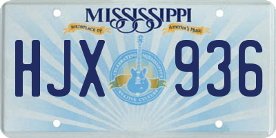 MS license plate HJX936