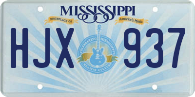 MS license plate HJX937