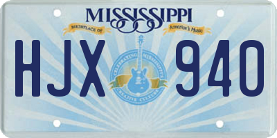 MS license plate HJX940