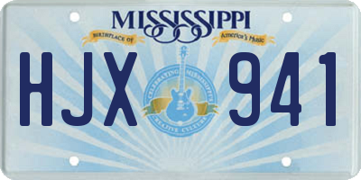 MS license plate HJX941