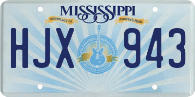 MS license plate HJX943