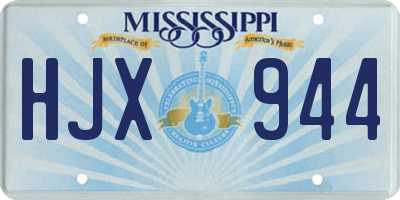 MS license plate HJX944