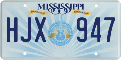 MS license plate HJX947