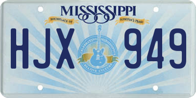 MS license plate HJX949