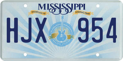MS license plate HJX954