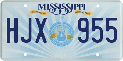 MS license plate HJX955