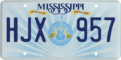 MS license plate HJX957