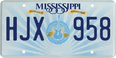 MS license plate HJX958