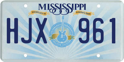 MS license plate HJX961