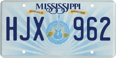 MS license plate HJX962