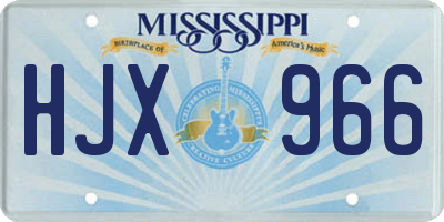 MS license plate HJX966