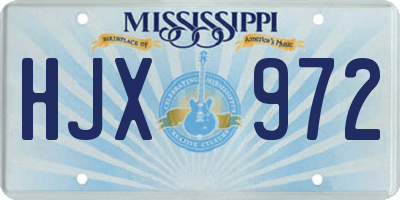 MS license plate HJX972