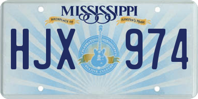 MS license plate HJX974