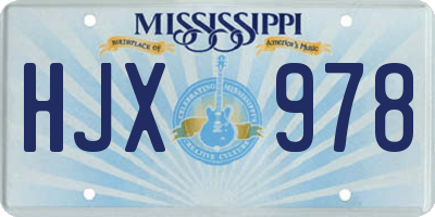 MS license plate HJX978