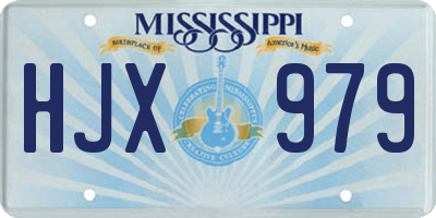 MS license plate HJX979