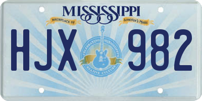 MS license plate HJX982