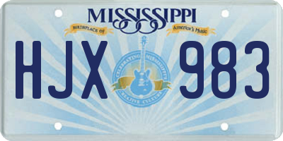 MS license plate HJX983