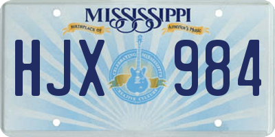 MS license plate HJX984