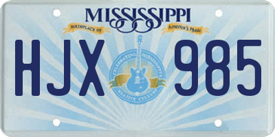 MS license plate HJX985