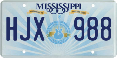 MS license plate HJX988