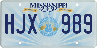 MS license plate HJX989