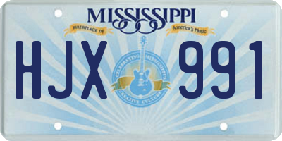 MS license plate HJX991